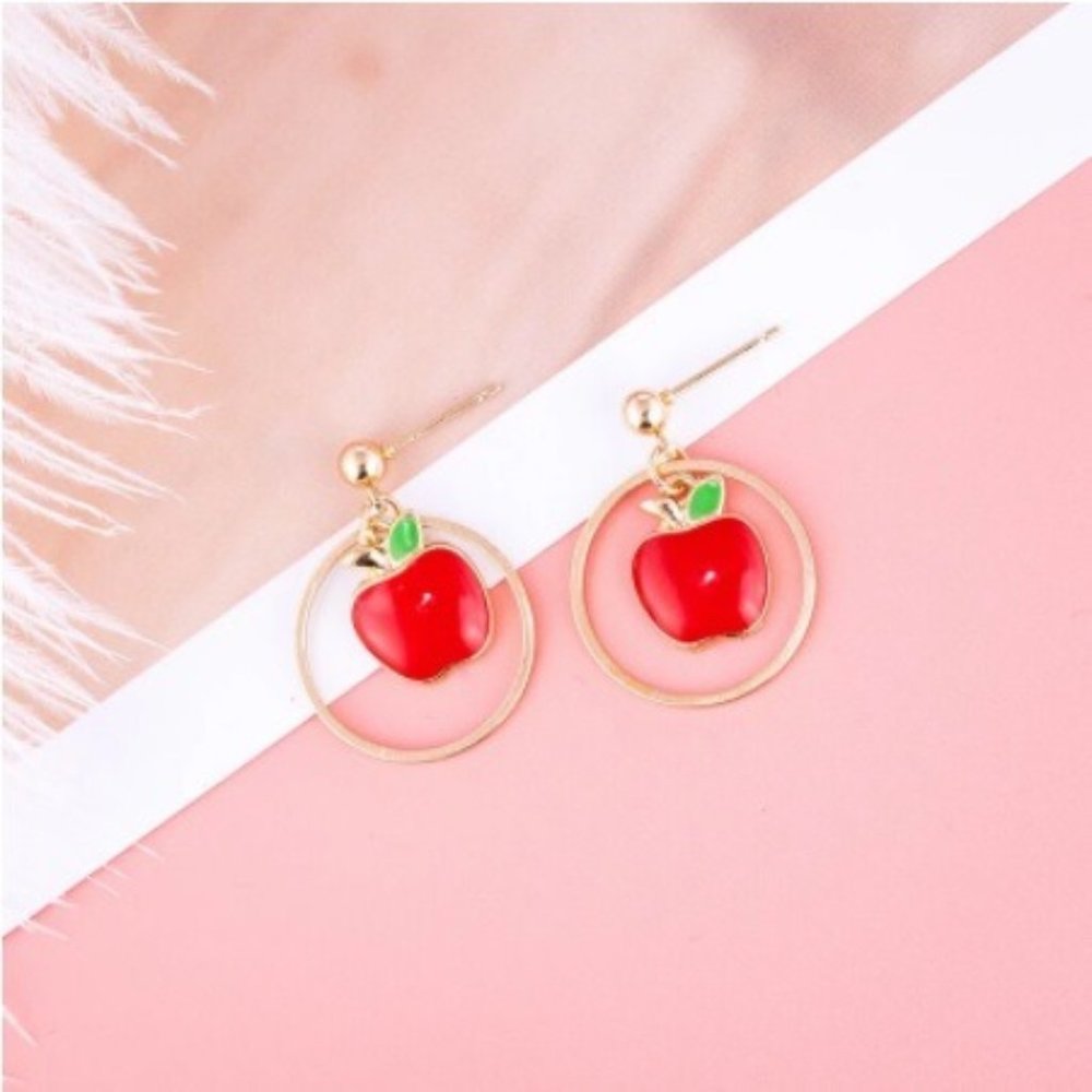 Teacher's Apple Dangle Earrings